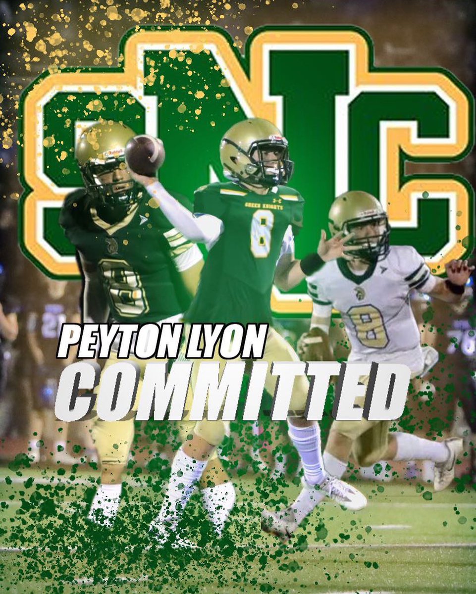 PeytonLyon's tweet photo. 100% COMMITTED! My God is great! Thank you to everyone who helped me through this process. Let’s get to work! #rollknights ⚔️⚜️ @CoachGageMac @SNCfootball https://t.co/RABsUUmzVX