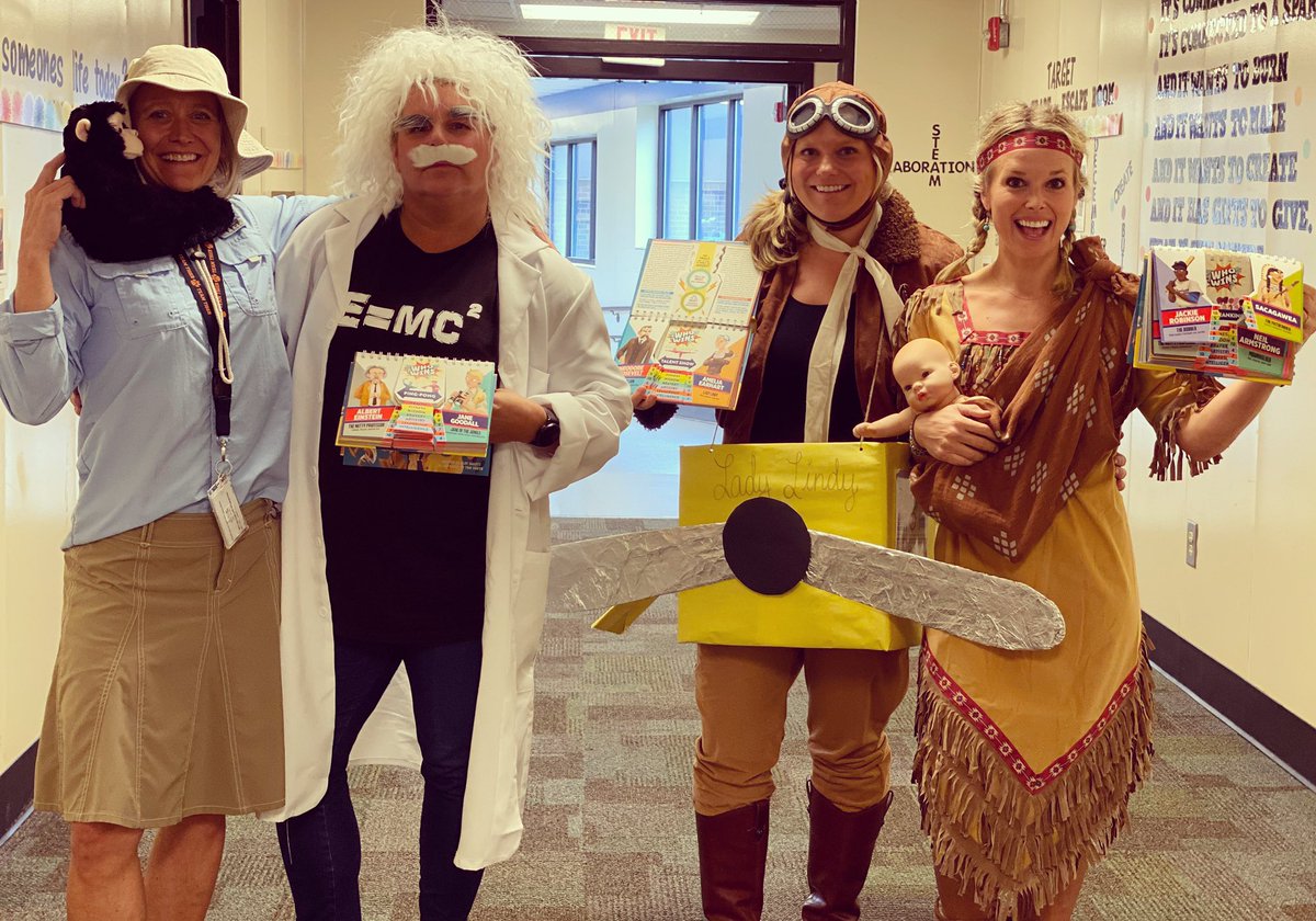 alliebethwalker's tweet photo. Hey, @CobbAlp elem teachers, check out the book we used for @TrittSTEAM Character Dress Up Day! #WhoWins #LoveToThinkHere #JaneGoodall #AlbertEinstein #AmeliaEarhart #Sacagawea #TrittTargetTeam https://t.co/k8NvpnzRBt