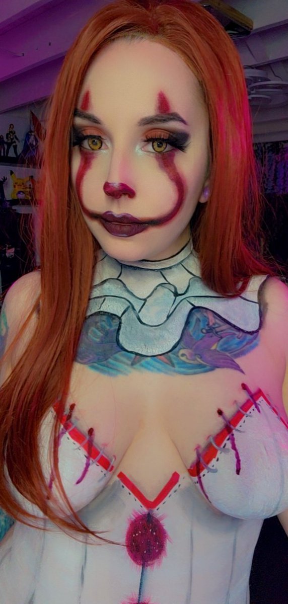 _XenoQueen's tweet photo. The three body paints I did this month!
Which one is your favorite?
*
#bodypaint #beetlejuice #pennywise #lavademon #horror #streamer #makeup https://t.co/QOU9HVqiWH