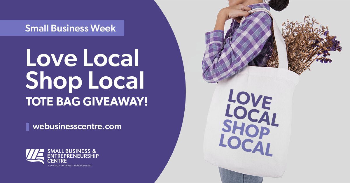 Celebrate the last few days of #SmallBusinessMonth with us! Visit one of these 29 Windsor-Essex retailers: bit.ly/3Ctv4PM to receive your very own #LoveLocalShopLocal Tote Bag!