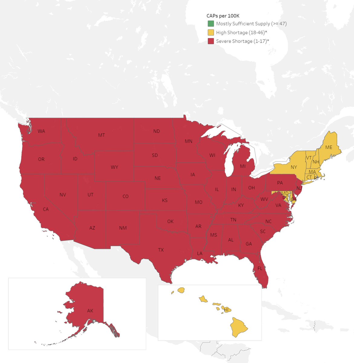 Take-home point from the #AACAPAM21 Training and Education Summit:

We need child psychiatrists everywhere!

#CAPtweet 

Workforce Maps by State aacap.org/AACAP/Advocacy…
