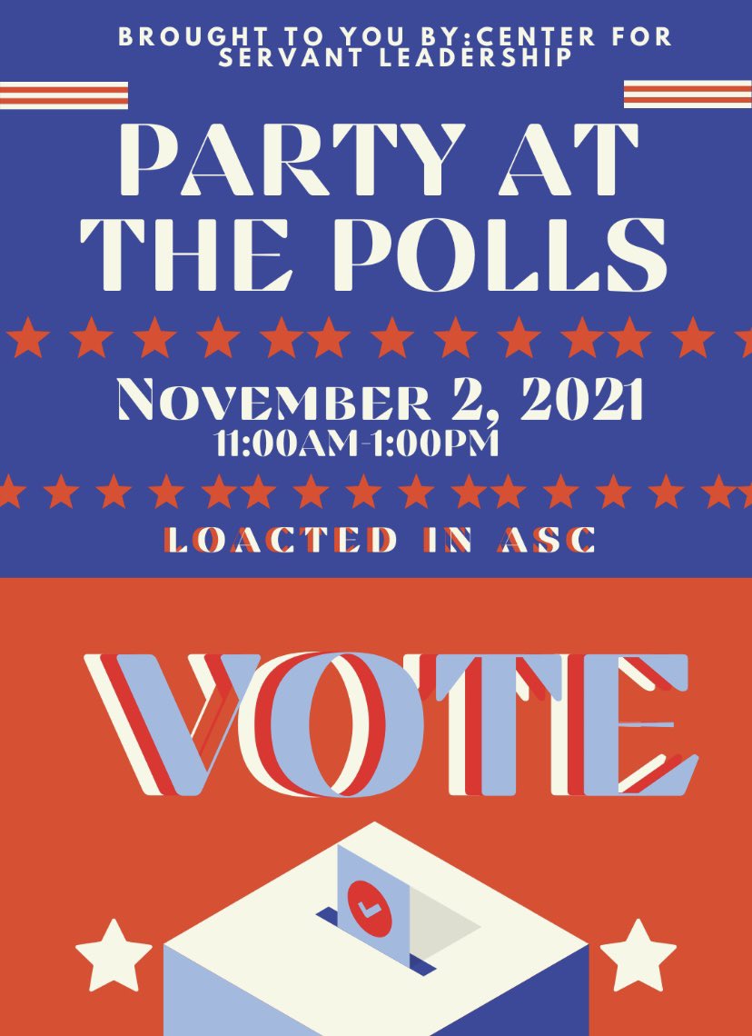TLU_CSL's tweet photo. Join us in the ASC on Tuesday, November 2nd for “Party At The Polls!” We will have cupcakes, stickers and buttons to celebrate Election Day! #TLUVotes https://t.co/DJPUd0d8Av