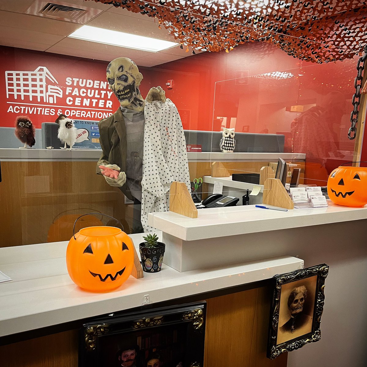TempleSFC's tweet photo. We hope everyone has a fun &amp; safe Halloween weekend! 🎃👻🧟‍♂️

#CherryOn https://t.co/VU7EOSnFRI