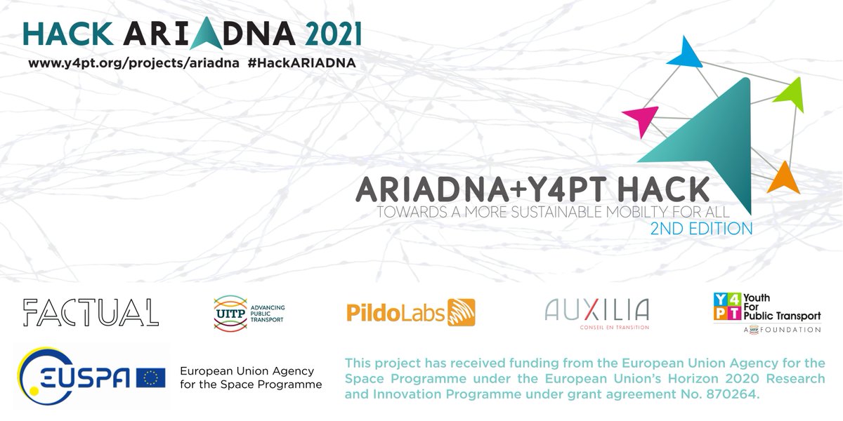Y4PT's tweet photo. “I’ve been very impressed by the diversity of ideas, and the location of teams in #HackAriadna 2021.” - Laurent Jégou, Sustainable Mobility Project Manager, Auxilia-Chronos
#Y4PThackathon @ProjectAriadna @AuxiliaConseil @GoFactual @PildoLabs @UITPnews https://t.co/UPmb51CDSz