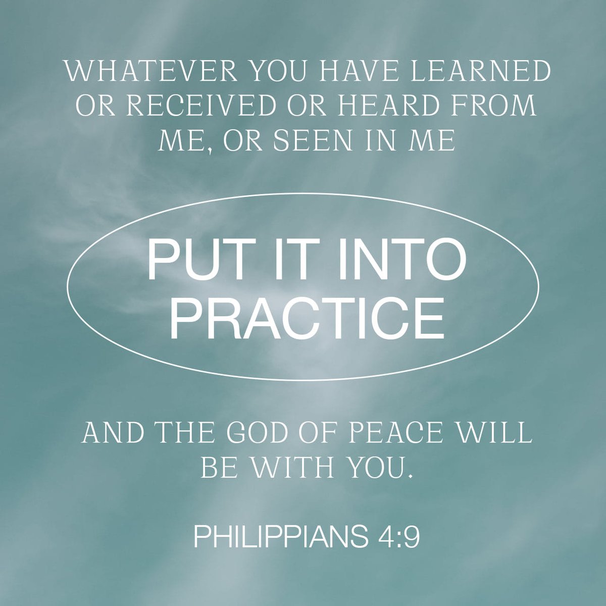 YouVersion's tweet photo. Philippians 4:9 https://t.co/ih9aeujGaZ