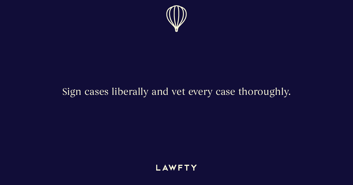 getlawfty's tweet photo. A mantra for every personal injury firm.

#personalinjury #lawfirmmarketing #legaltech #attorneymarketing https://t.co/10BIL2FYba