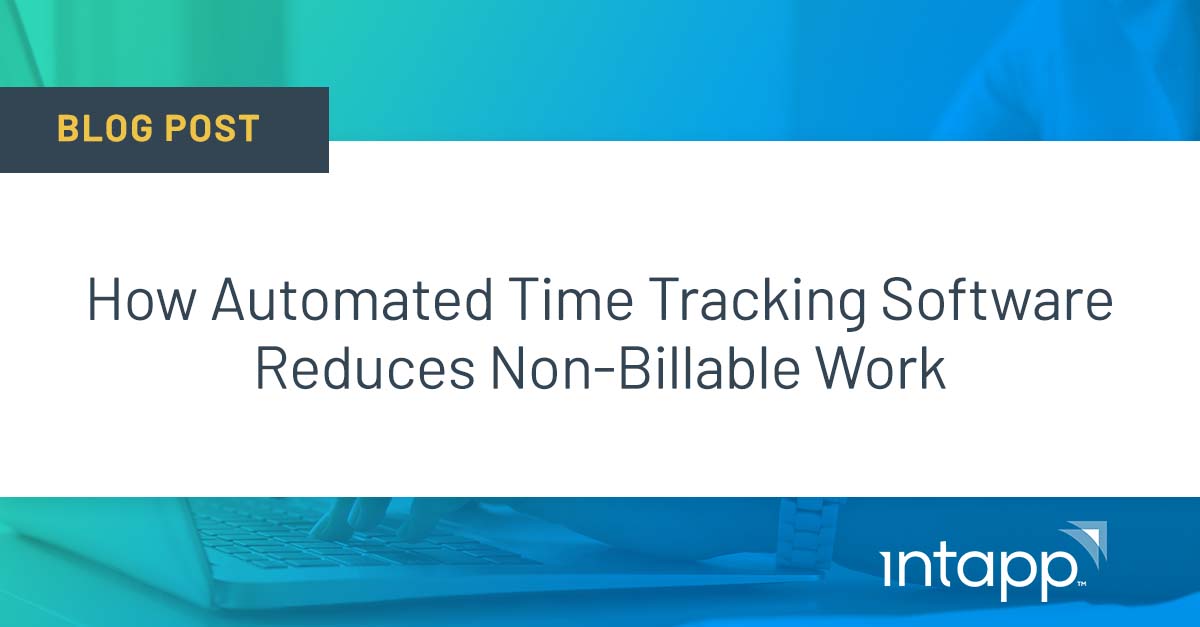 intapp's tweet image. Automated time tracking software like Intapp Time helps lawyers reduce non-billable work. Learn how time tracking and billing software for lawyers can help your firm and increase efficiency and profitability. ow.ly/3CLb50GAk3N  
#IntappTime #TimekeepingSoftware