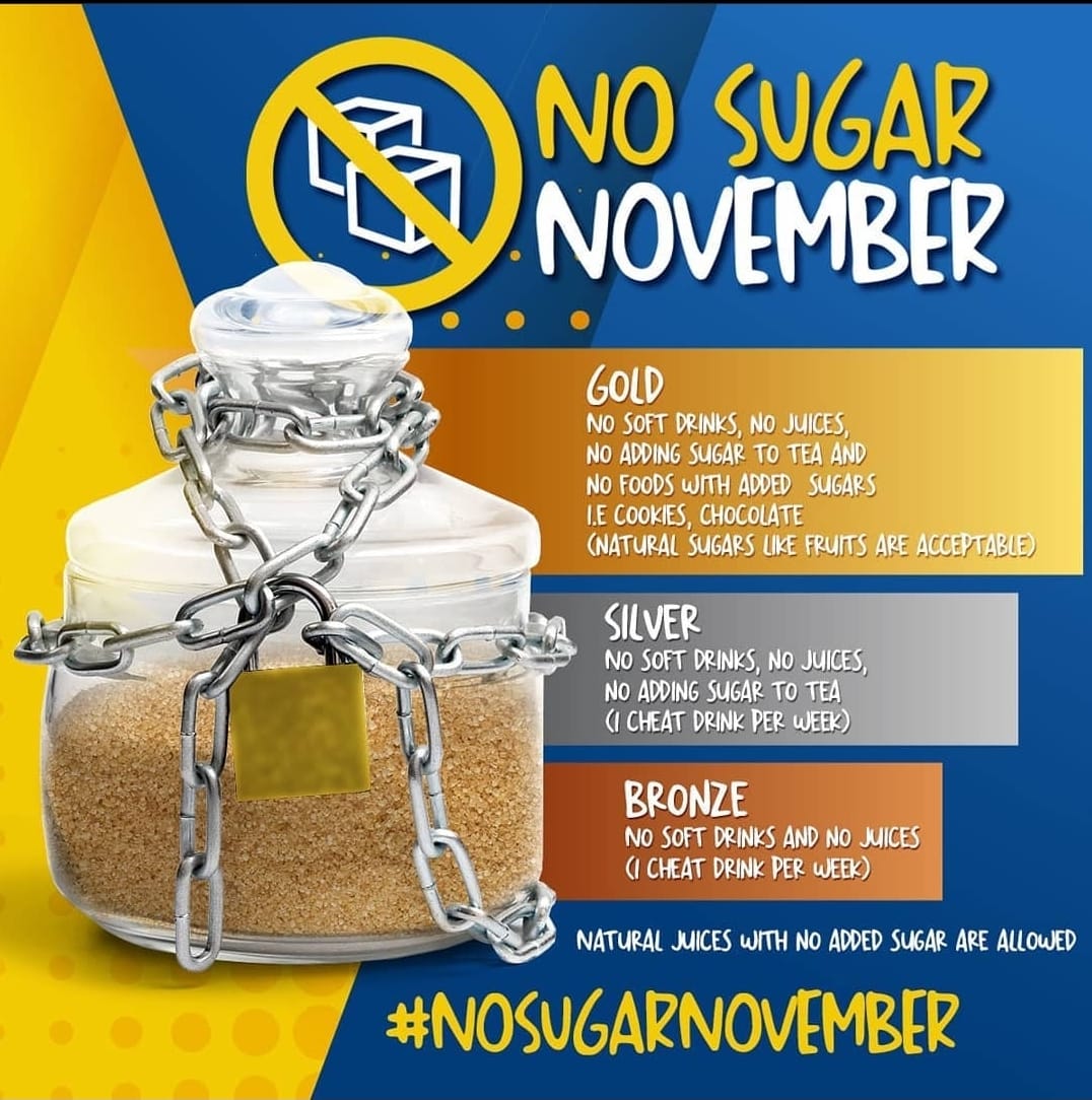 CheyneJoness's tweet photo. #NoSugarNovember
👀👀👀👀👀
It's back!
I'm doing gold again and attempting a vegetarian month. Pray for me. 
Which one are you tackling this year? https://t.co/x03A0gnGHI