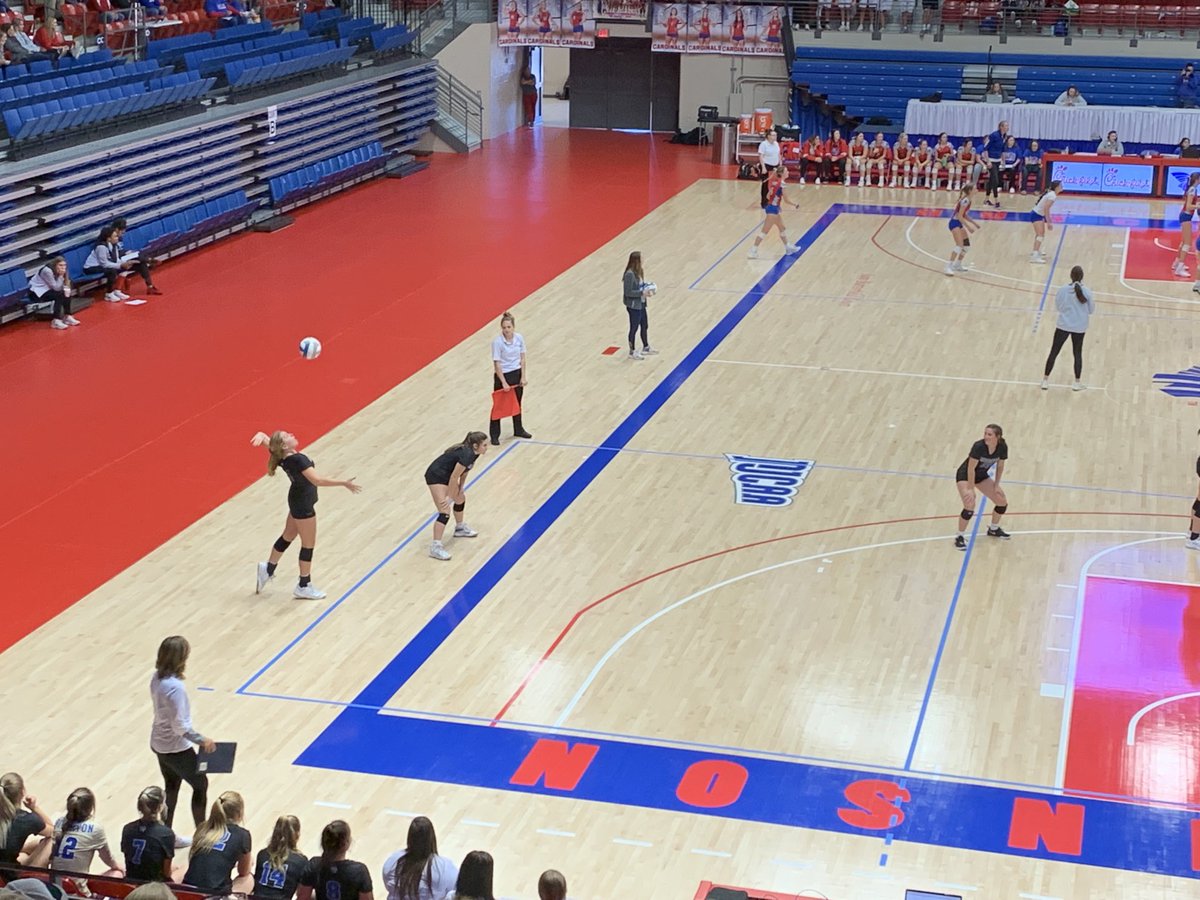 KSHSAA's tweet photo. Riverton and Beloit in third set with Cheney and Goodland even at 18 in first - great volleyball in 3A state tourney pool play https://t.co/xwS5IIyo2W