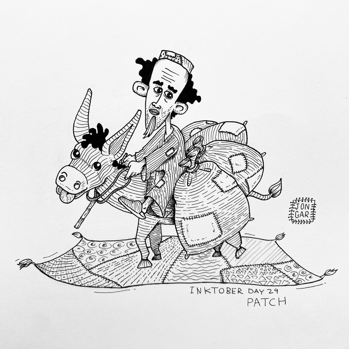 omarjongar's tweet photo. رسمــة اليوم ✍️

Inktober Day 29: PATCH

#inktober #inktober2021 #ink #art #comics #blackandwhite #sketch #inkwork #doodle #artist #character #inktober2021PATCH #inktoberday29 #patch 
#inktoberpatch #inktoberpatch2021 #donkey #sinbad #magiccarpet #fly #float #inktoberday29 https://t.co/WPOJqpEBM6