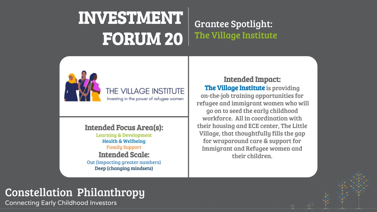 IF20 Grantee: #TheVillageInstitute is providing on-the-job training opportunities for refugee and immigrant women who will go on to seed the early childhood workforce. All in coordination with their on-site housing, and ECE center The Little Village.
