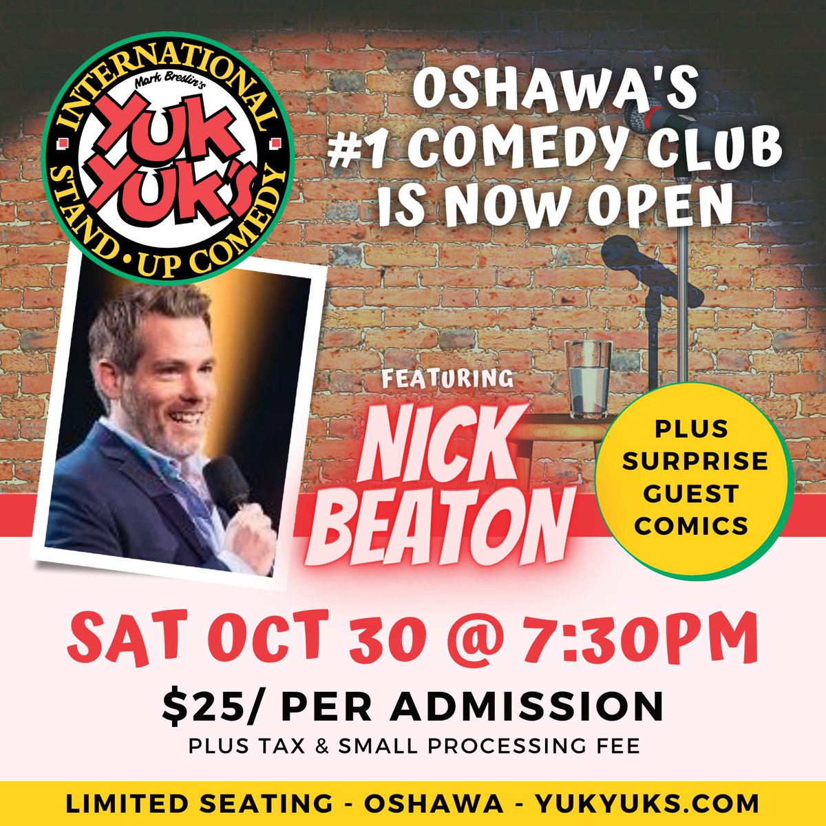 From a blue-collar background, Nick Beaton cuts through the bullshit of an overly bureaucratic society that takes itself way too seriously. He's headlining THIS SATURDAY. 3 Comics, 1 Show Ft. CAL POST &amp; KYLE HICKEY. Buy your tickets at YukYuks.com/Oshawa

#Oshawa #Durham