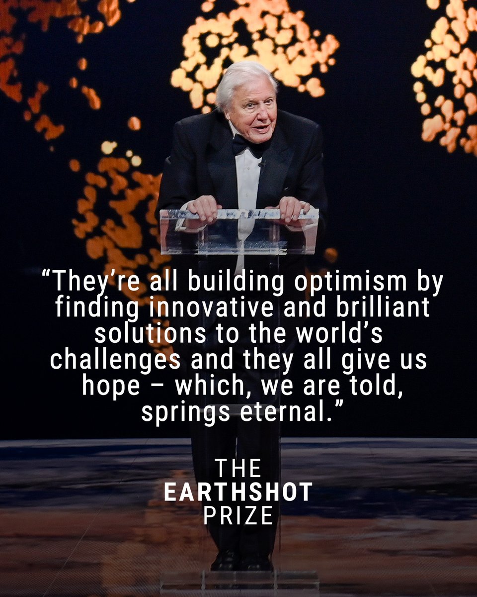 EarthshotPrize's tweet photo. Sir David Attenborough on the extraordinary Finalists of this year's #EarthshotPrize.

Our Finalists will meet in person for the first time at #COP26 to share their innovations and inject optimism, hope and possibility into the critical climate discussions.

For more 👉 @COP26 https://t.co/tfppaPMS20