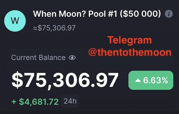 AB_whenmoon's tweet image. Уважаемое сообщество «When Moon?» и инвесторы «Pool#1».
У нас сегодня небольшой праздник – мы достигли нового АТН нашего «Pool#1» на отметке $75306, а вместе с тем прошли и половину пути, заработав более 50% всего…t.me/whentothemoon/…
#pool1 #криптовалюта #инвестиции #биткоин