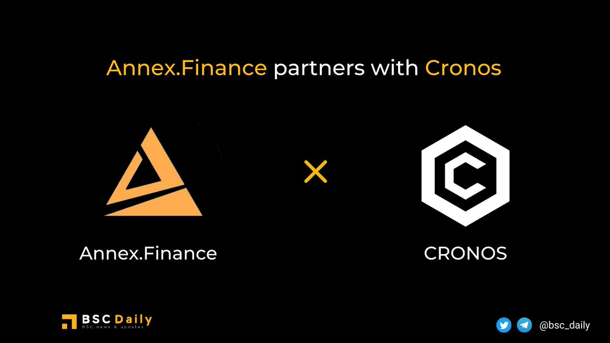 bsc_daily's tweet photo. 🤝@AnnexFinance collaborates with @cronosapp 

With this partnership, $CRO will support $ANN to become one of the first platforms to offer #DeFi lending solutions for the #Cronos network. 

Annex Cronos Tesnet is coming soon

#ANN #CRO #Cronos #CrossChain https://t.co/0cC1DGlJWL