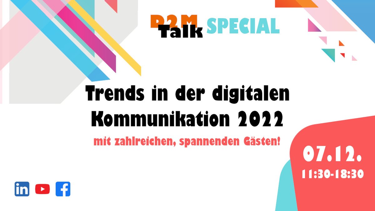 influenceforum's tweet photo. Trends, Trends, Trends! Am 07.12. gibt es ein #d2mtalk TREND Special - Was war, was ist &amp; was kommt in Social Media &amp; Content Marketing! Thorsten Ising &amp; Björn Negelmann freuen sich auf spannende Gäste. #contentmarketing #socialmedia #influencermarketing https://t.co/V7EjUX3PlS