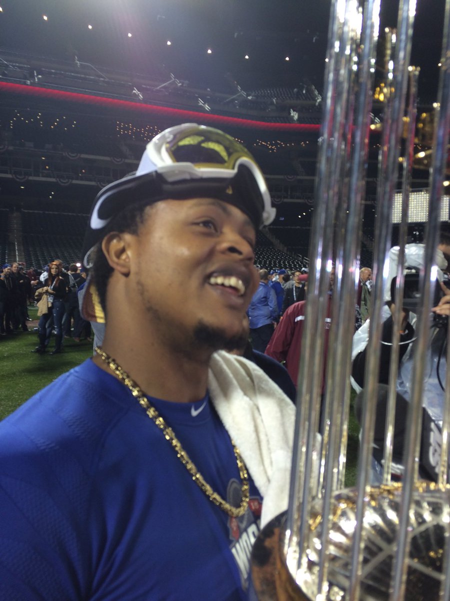 vgregorian's tweet photo. Grateful to ⁦@NLBMuseumKC⁩ for getting us thinking about #mybaseballmemory. So many but nothing beats standing by gleaming Edinson Volquez days after his father died and just after Mike Moustakas (who lost his mom that season) handed him 2015 trophy and said he loved him. https://t.co/452oF3AKVb