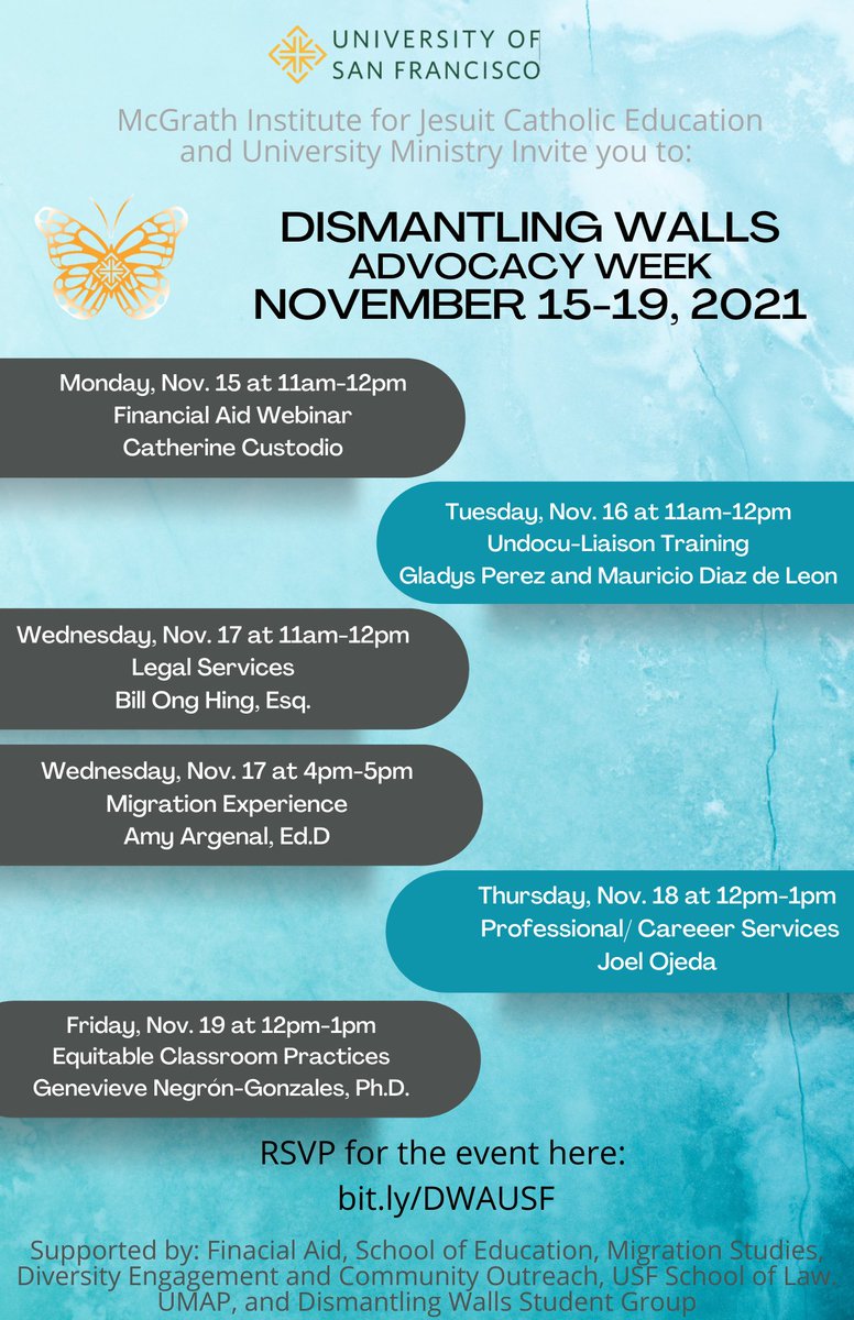 Join us for Dismantling Walls Advocacy Week, Nov. 15 - 19!
bit.ly/DWAUSF
