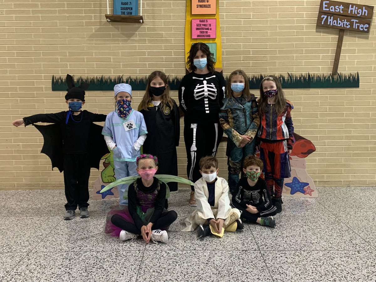 Lots of scary costumes at East High Street Elementary School for the conclusion of Red Ribbon Week as students say yes to good choices while scaring away poor choices.
