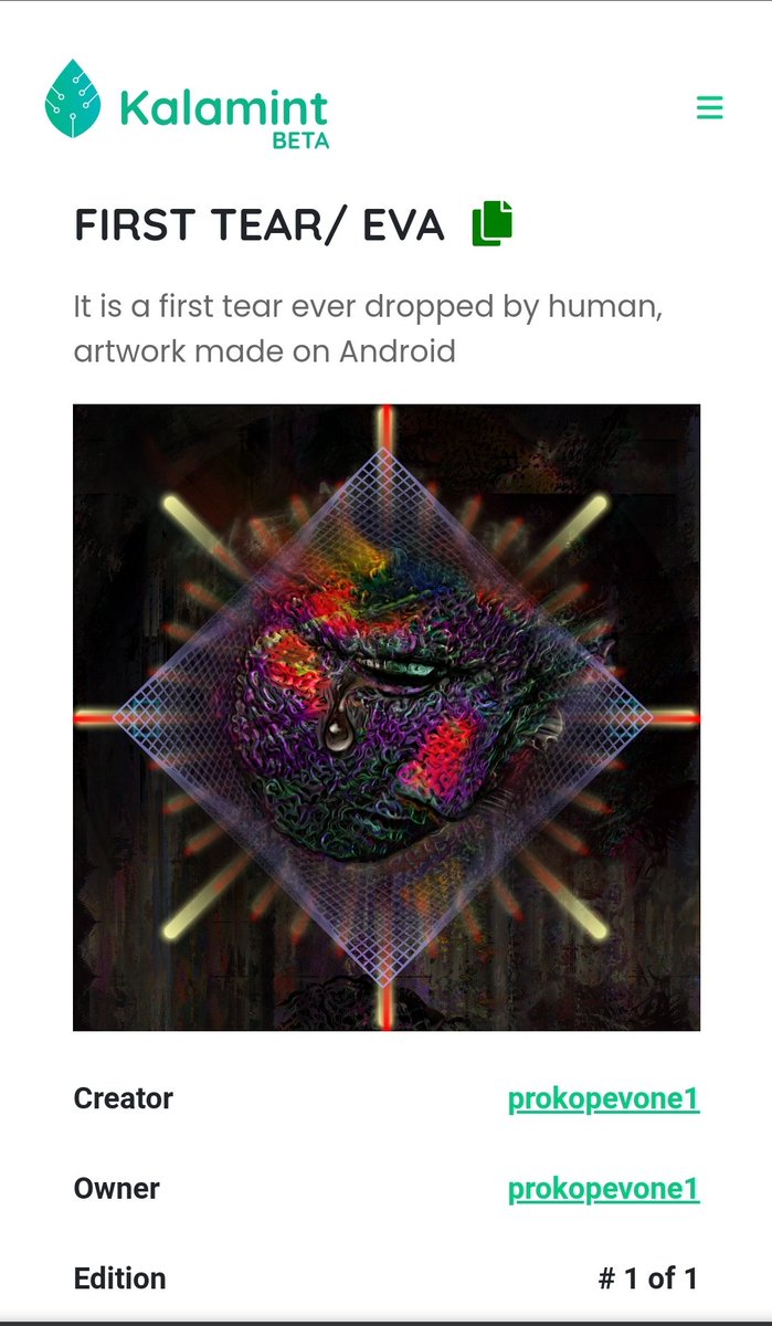 prokopevone1's tweet photo. FIRST TEAR
Art by @prokopevone1
Edition 1 in 1
Collection 31Days of Darkness
https://t.co/BiI3lYCdKj
#31DoD #nft #HTTPXX #darkart
@kalamint_io @Daysof31 https://t.co/ZKmCOxY2Ah