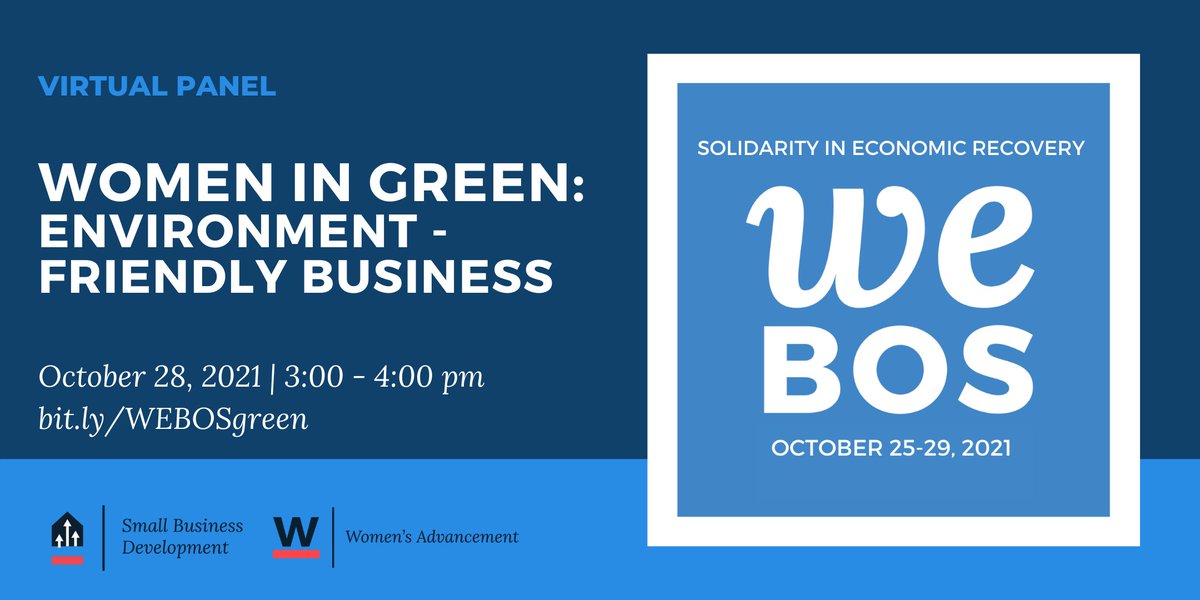 bostonoeoi's tweet photo. Wrapping up our #WEBOSWeek, today's panel features women in environment-friendly business. Join Women Entrepreneurs in Boston virtually at 3pm! 
➡️https://t.co/q0E9Zq2Kir https://t.co/CSlTVxIOAd