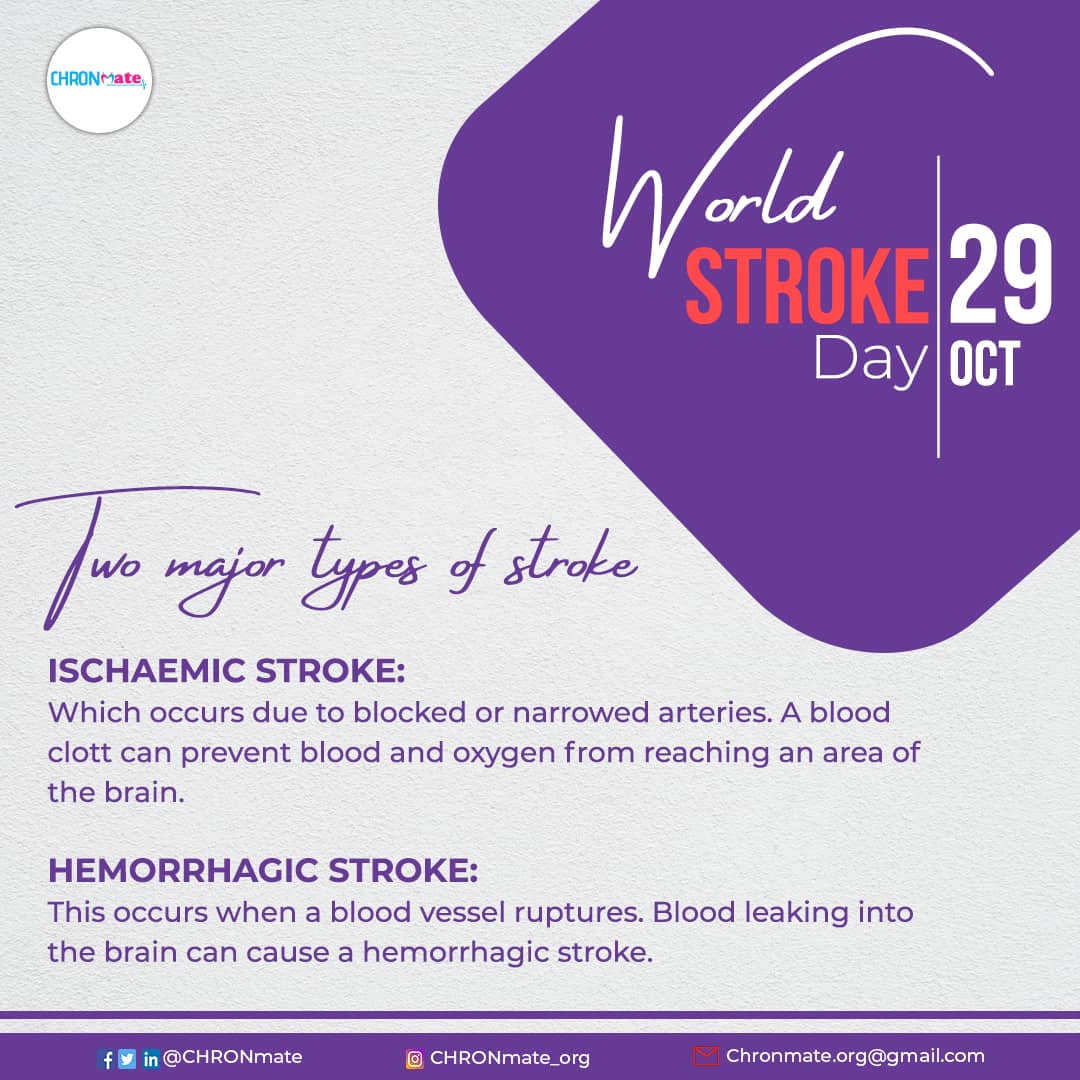 frankamby's tweet photo. We join the entire globe to mark the #WorldStrokeDay2021
Stroke is real and not just some "disease of the elderly" or "spiritual attack"
Below are some basic information about stroke that you should know.
#WorldStrokeDay
#Chronmate
#ncds https://t.co/cUcop26Qov