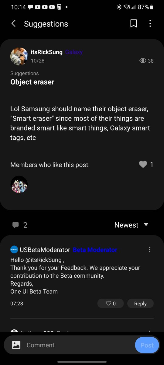 itsricksung's tweet image. One can only dream right @SamsungMobileUS LOL 
#oneui4 #objecteraser