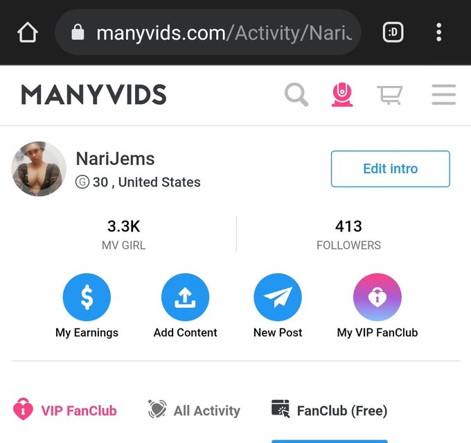 Thank you to the 413 people who have followed me on @ManyVids I truly appreciate. If anyone want to rt