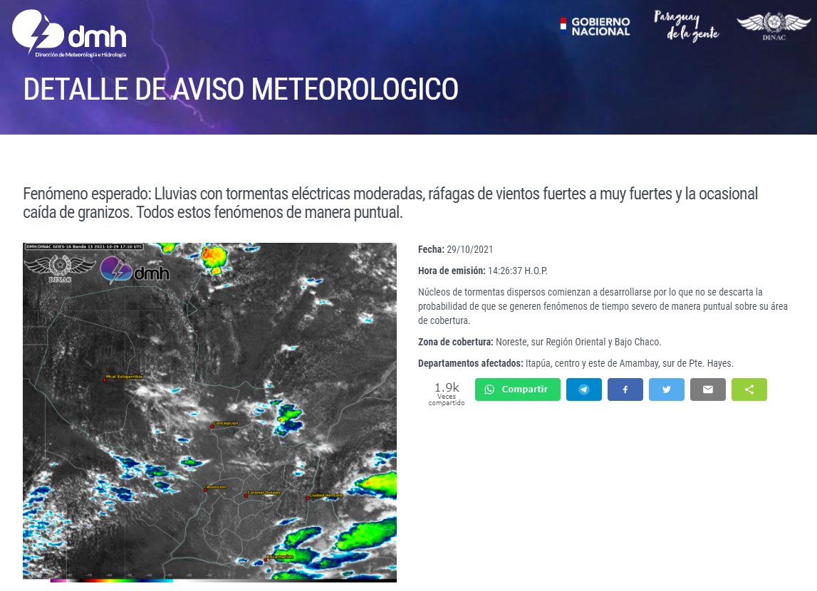 Dirección de Meteorología e Hidrología - DMH tweet media