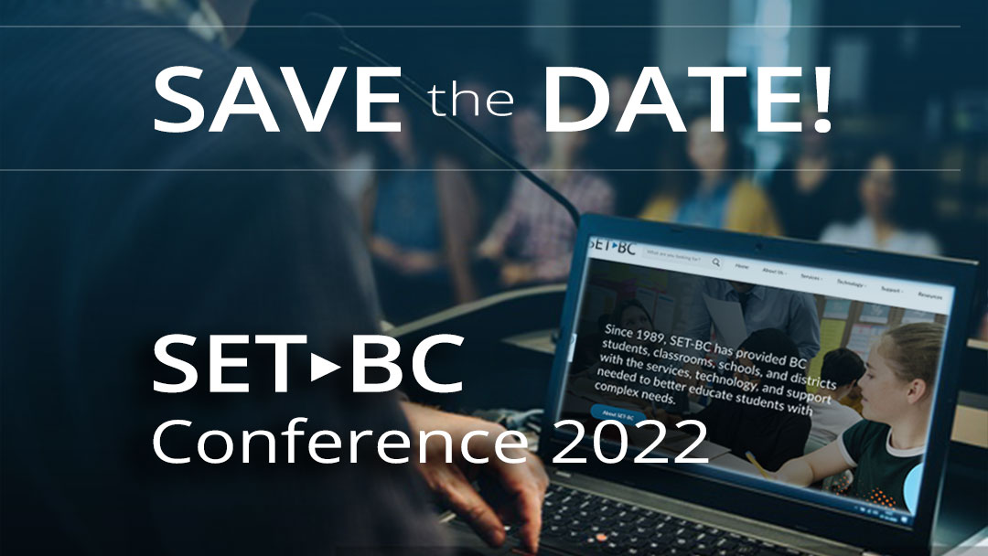 set_bc's tweet photo. The SET-BC Conference 2022 will be held Tuesday, February 1st through Friday, February 4th. Stay abreast of news regarding speakers, workshops and, of course, how to register on our Events page: https://t.co/pMz8woTGwx
#bced #onlineLearning #onlineWorkshops #AssistiveTechnology https://t.co/7GGkFSHAJ3