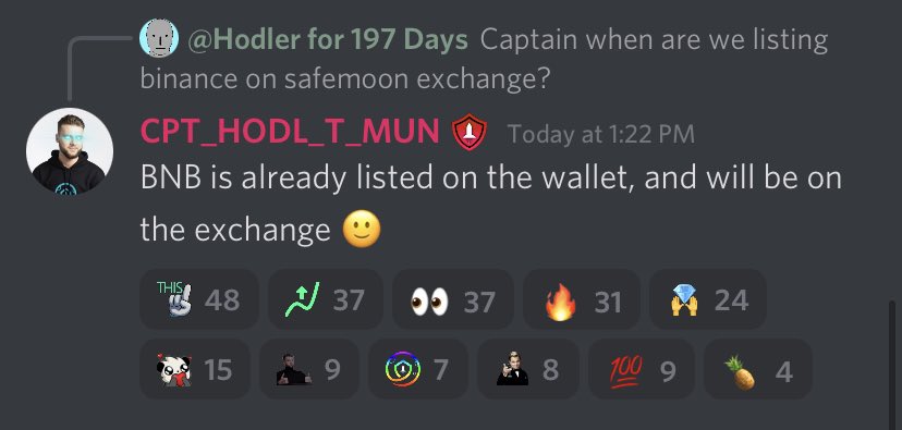 FaboisMe's tweet photo. “ #BNB is already listed on the wallet, and will be on the exchange 🙂” 
#SAFEMOONARMY 
#SAFEMOON 
@johnkarony https://t.co/GGb96VQjBS