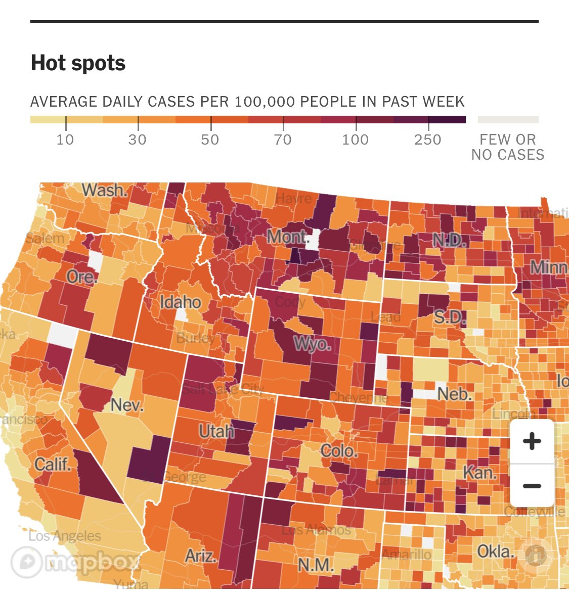jonjharmon's tweet photo. @Tony__Heller Actual date of cases &amp; hospitalizations in the mountain west: CO is in a better position than WY. https://t.co/b5BsLUnfGR