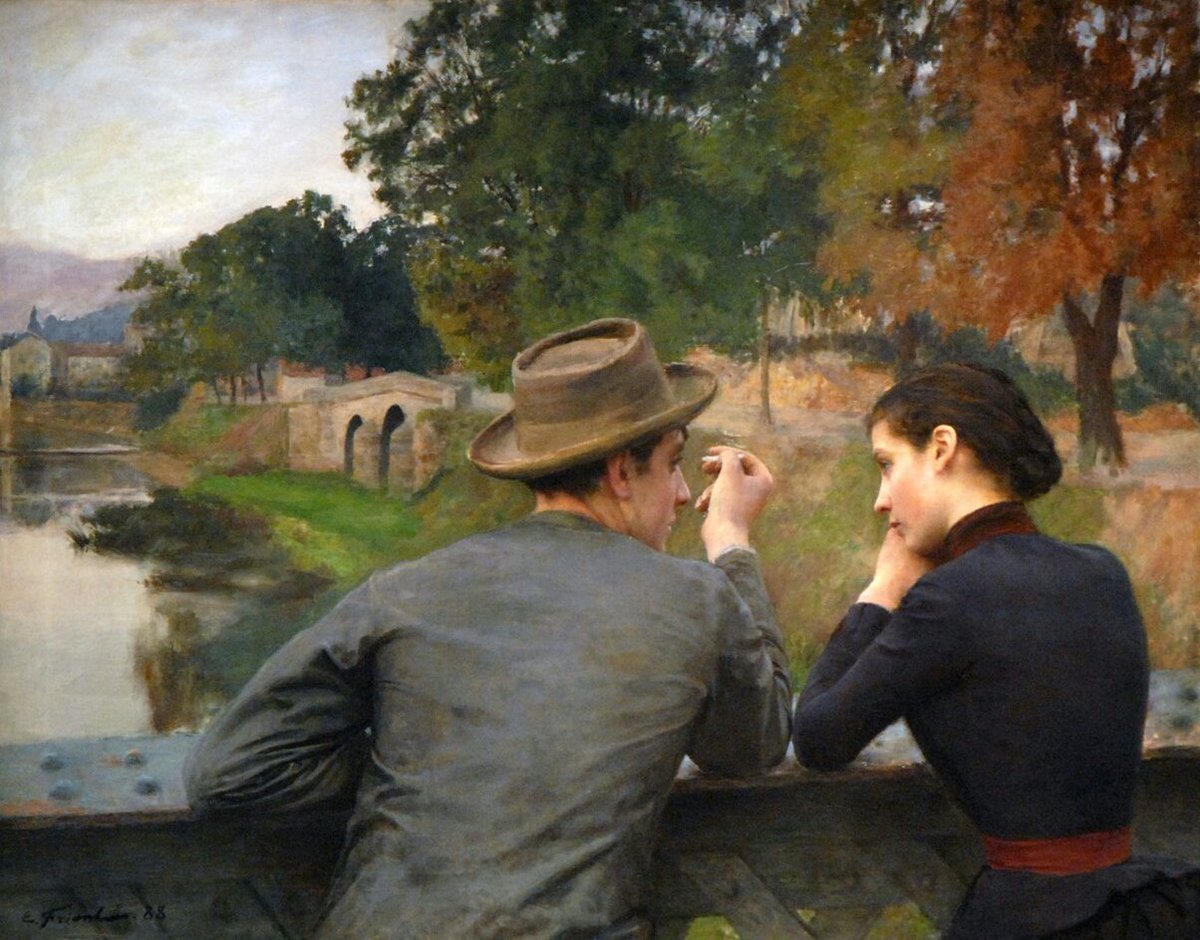 icebakis's tweet photo. the lovers (autumn evening), 1888, émile friant https://t.co/qikgcQBA0W