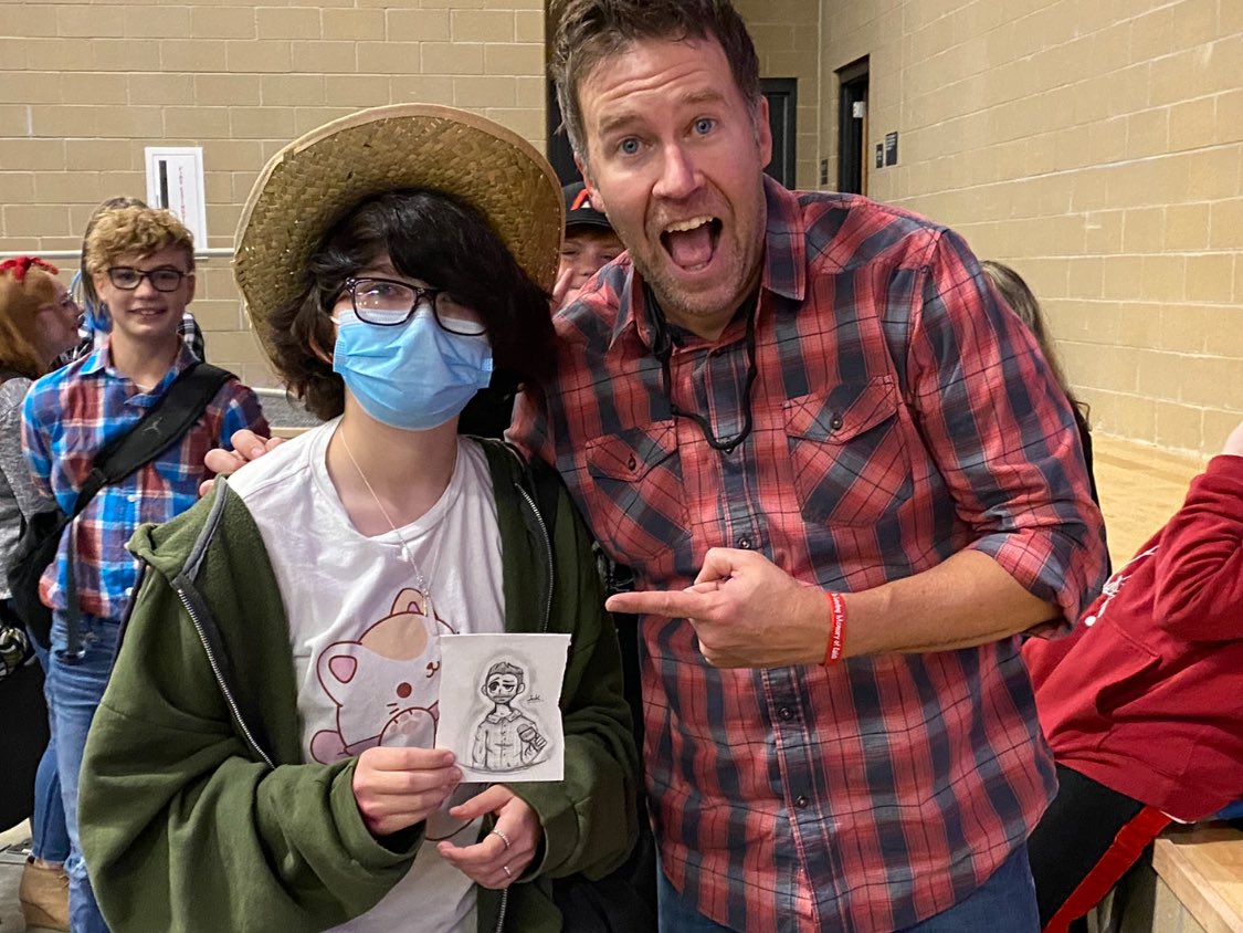 Spoke to the AMAZING students <a href="/manilahighnews/">Manila High School</a> in Arkansas yesterday! This young lady drew me while I did my thing. Absolutely incredible!