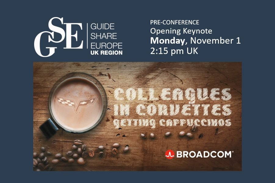 Don’t miss the GSE UK 2021 Opening Keynote - MONDAY, Nov 1 @ 2:15 pm UK time <a href="/gseukc/">GS UK Independent</a> 
Join <a href="/GregLotko/">Greg Lotko</a> and your #mainframe colleagues to kickoff your week with some fun and education!  <a href="/BroadcomMSD/">Broadcom Mainframe Software</a>  #gseukc

conferences.gse.org.uk/2021/agenda
