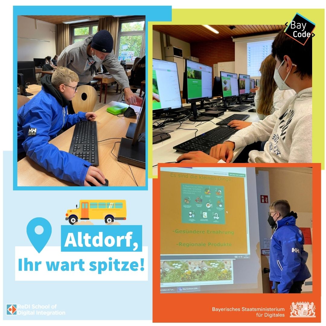 baycode_bayern's tweet photo. DANKE an die Mittelschule Zirndorf, das Leibniz-Gymnasium Altdorf und alle Schüler.innen für den klasse #BayCode-Start in Mittelfranken! @ReDISchool @gerlach_judith @AccentureDACH @SUSE #BayCode #CodenForFuture https://t.co/vijPLuGyOt