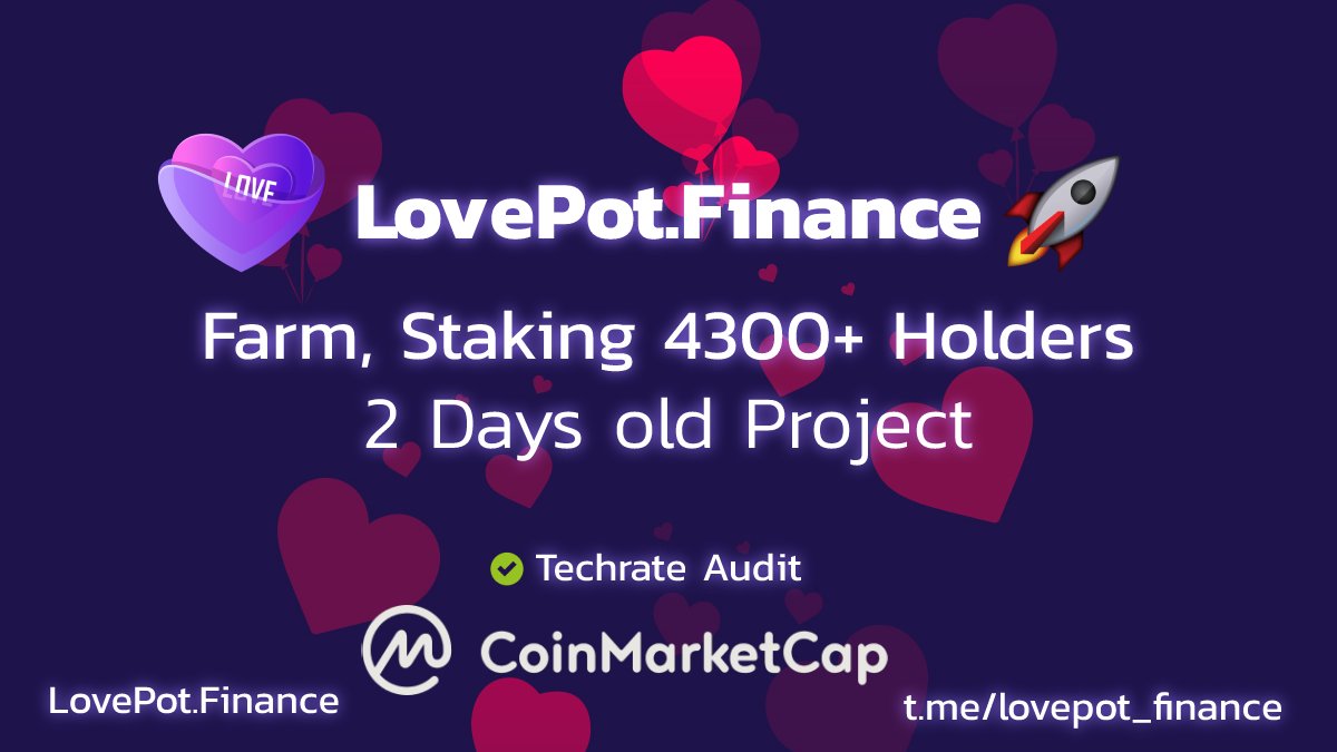 Lovepot_finance's tweet photo. @krakenfx https://t.co/urYKClPOqZ 🔥Just Launched New Project on BSC gonna List on Different exchanges grabe some $LOVE before its too Late guys, Liquidity is Locked on PCS, Got Approval On #CoinMarketCap #Coingecko , only 100M supply, https://t.co/QZwhTqkHJf @elonmusk https://t.co/LhUSM1pYyE