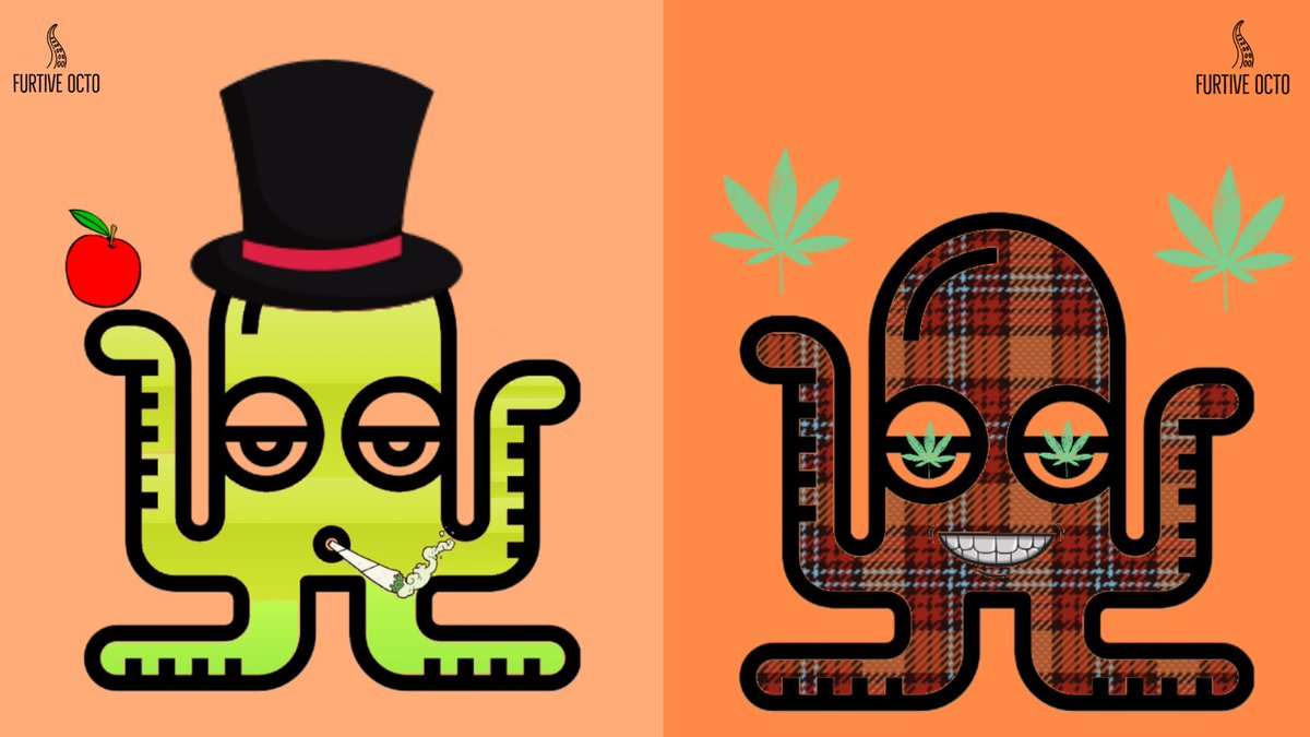 furtiveocto's tweet photo. #FurtiveOcto NFTs are simple yet recognizable. The Octos are funky + quirky. Each piece is purposely perfectly imperfect as they are human designed. There are over 200+ traits/attributes. We took inspiration from OGs like @BoredApeYC @larvalabs & created our own unique #OctoStyle https://t.co/S3G9IdtMuR