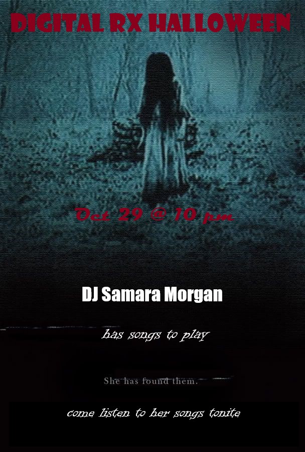 drx_rx's tweet photo. DJ Samara Morgan wishes to haunt you all with her tunes tonight at 11pm ET. Come out to the Digital RX Halloween party! Party starts at 10pm ET 10/29/21!
#drx #drxroom #drxdjs https://t.co/5piaEqXMzO