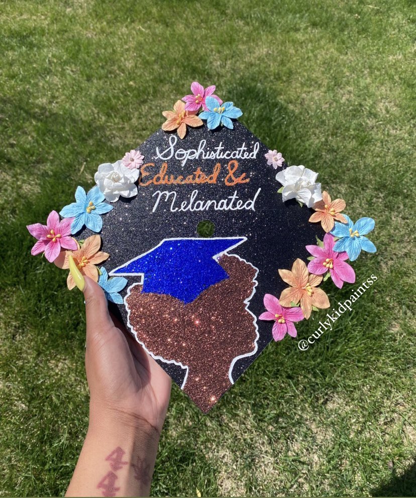 thenewnormaal's tweet photo. The time has come around again and graduation season is underway! I am now taking graduation cap orders for winter graduates! Hope y’all ready for another commencement full of heat from your favorite curly kid💛 link in bio to review policy and order!! https://t.co/x8PQ4SCxzy