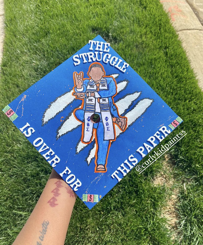 The time has come around again and graduation season is underway! I am now taking graduation cap orders for winter graduates! Hope y’all ready for another commencement full of heat from your favorite curly kid💛 link in bio to review policy and order!!