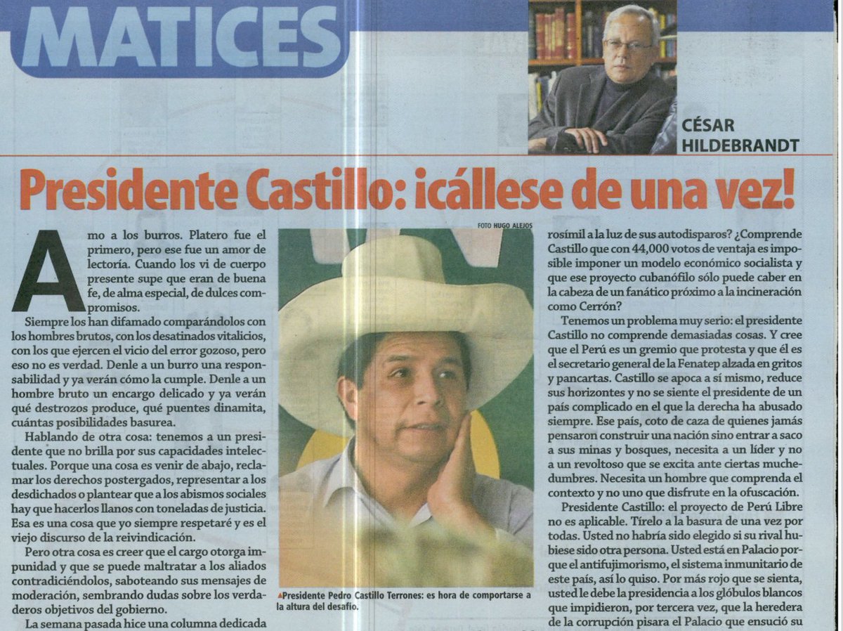 grancomboclub's tweet photo. La arrogancia de César Hildebrandt de callar al presidente. Desde el día uno, CH ha tenido una actitud prepotente y discriminadora con PC. https://t.co/qVGaPbYf2J