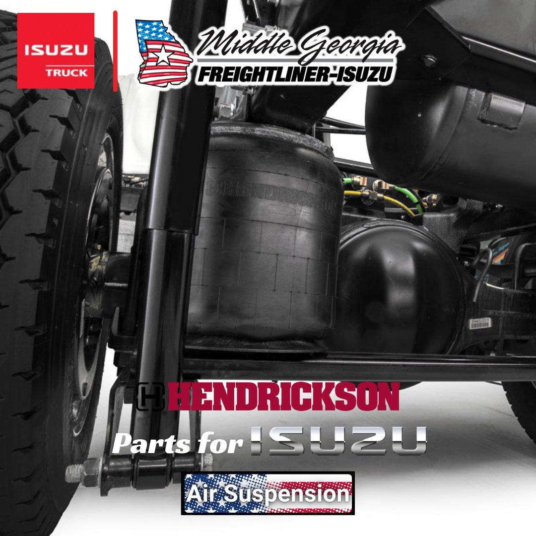 This Hendrickson HAS™ 230 🛫 Air Suspension delivers superb ride quality for many applications.
---
🤙 *Call our #PartsDepartment for delivery!
📞 478-788-4601
👉 bit.ly/3bvhZJj 

💢 #GATrucks #IsuzuTrucks #Suspension #PartsSupply #KeepAmericaMoving 🇺🇸
@IsuzuTruckUS