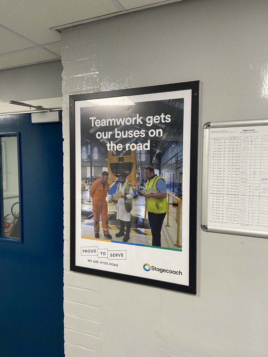 Matt (@mattk1979) on Twitter photo Fabulous new wall displays welcoming visitors and colleagues to Hyde Road depot putting our great people front and centre - all produced in house by our talented <a href="/richgbus/">Richard Greaves</a> Fabulous new wall displays welcoming visitors and colleagues to Hyde Road depot putting our great people front and centre - all produced in house by our talented <a href="/richgbus/">Richard Greaves</a>