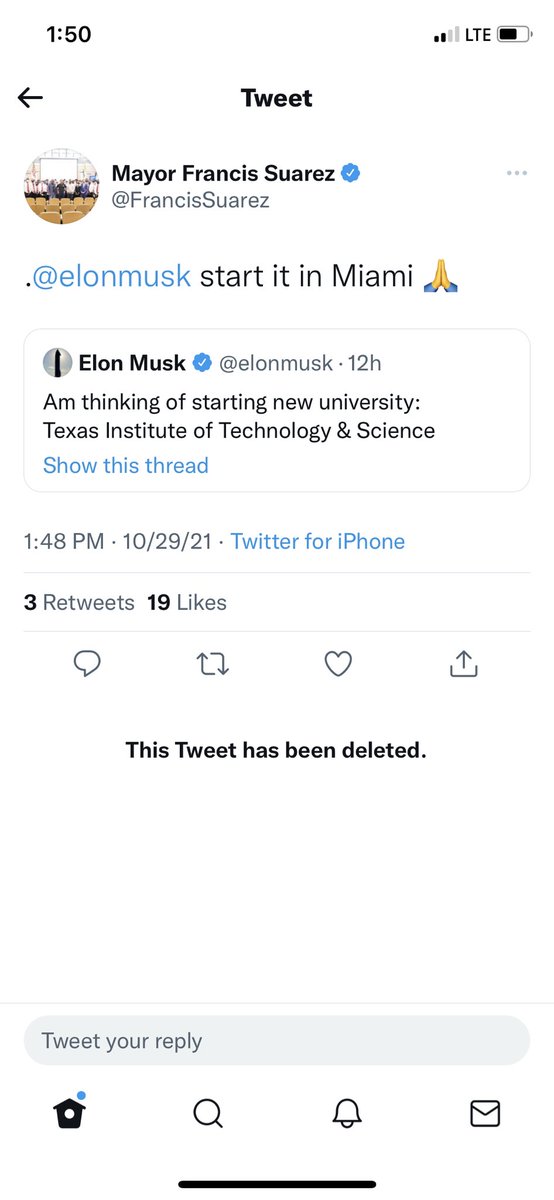 Amazing deleted tweet from the mayor of Miami