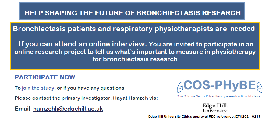 The COS Physiotherapy Bronchiectasis Study tweet media