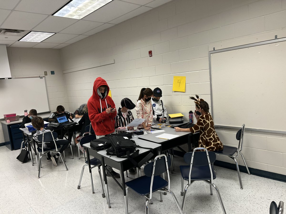 Our day of STEAM continues with #breakoutedu, catapult and bridge building, skeletal system discovery, zentangle pumpkins, candy quizzes, and graphing integers. Keeping their brains busy before the sugar hits.  #tois #spartanlegacy