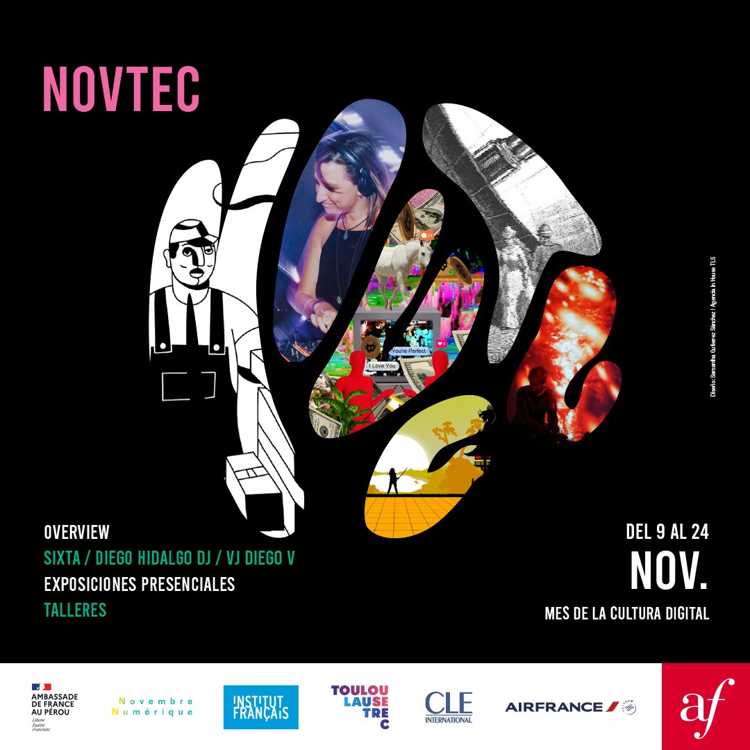 AFLima_Oficial's tweet photo. En noviembre, llega la quinta edición de #NOVTEC, una variedad de actividades culturales digitales, cuestionando las formas, prácticas, usos y desafíos de lo digital.
Programación y entradas👉https://t.co/1Gg1EdvSdU
#AFCultural https://t.co/pruDolaSO6
