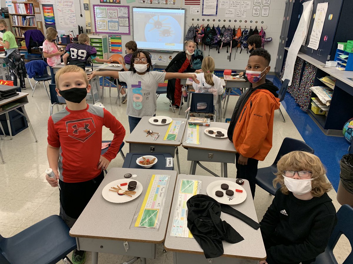 MrsWooten3rd's tweet photo. Making Halloween spiders!@CzeStrong #CZEStrong https://t.co/XirdtU3jf5