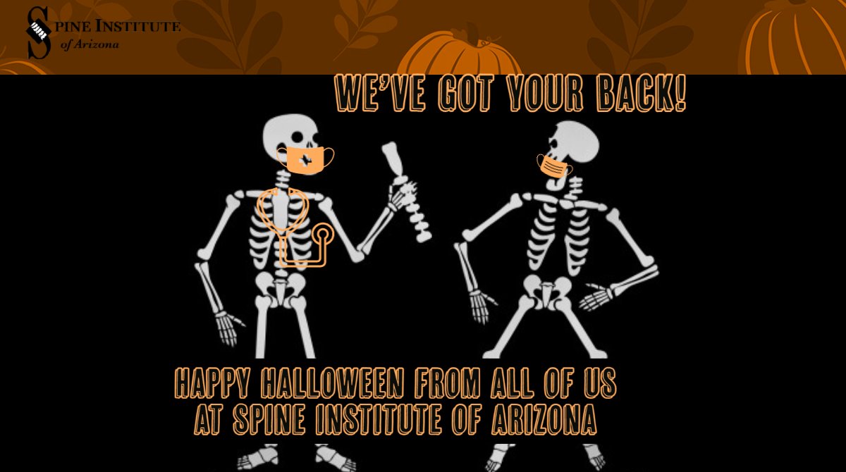 SpineAZ's tweet photo. Happy Halloween from the team at Spine Institute of Arizona! We wish you a fun and safe holiday weekend with your friends and family. 

#spineinsituteofarizona #spineaz #happyhalloween #halloween2021 #spinehealth #doctorsinarizona #wevegotyourback https://t.co/m9E1fLm4jv